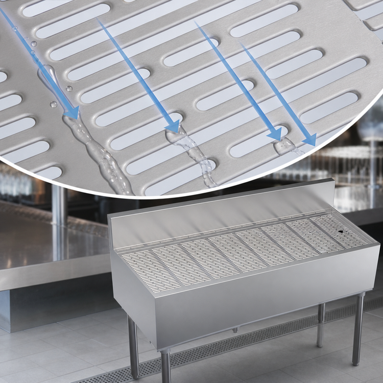 Product image #3 for Krowne Royal Series Free-Standing Underbar Drainboard, 48 Inch W x 19 Inch D, Stainless Steel