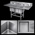Thumbnail image #3 for Eagle Spec-Master FN2036-2-14/3 Coved Corner Two-Compartment Sink, 43W x 27D, 14-Gauge Stainless Steel