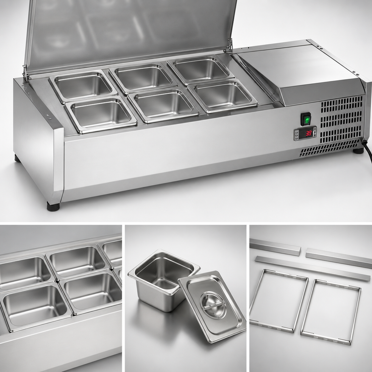 Product image #3 for Arctic Air ACP40 Stainless Steel Refrigerated Counter-Top Prep Unit, 39-1/2 Inch, 6 x 1/6 Pan Capacity