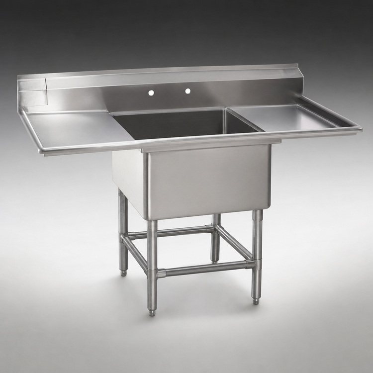 Product image #3 for Eagle Group Spec-Master FN Series One-Compartment Sink with 24-Inch Left Drainboard, 14-Gauge Stainless Steel, 47-1/2 Inch Wide