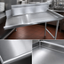 Thumbnail image #3 for Steel Works Stainless 30 x 26 Inch 304 Stainless Steel Clean Dish Table with 9-Inch Splash, Left-to-Right
