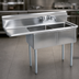 Thumbnail image #3 for BK Resources Two-Compartment Stainless Steel Sink with Left Drainboard, 52-1/2 x 25-13/16 Inches