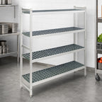 Thumbnail image #3 for Fermod Fermostock 4R68B66 4-Tier Perforated Gray Starter Shelving Unit with Removable Polymer Inserts, 68W x 18D x 66H