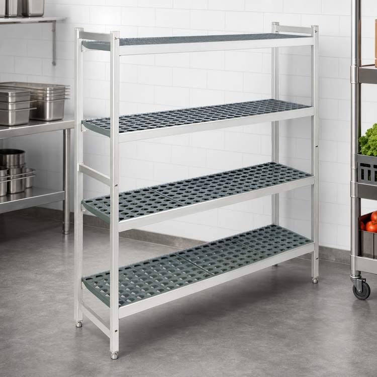 Product image #3 for Fermostock 4-Tier Starter Shelving Unit with Removable Polymer Inserts, 68W x 18D x 66H