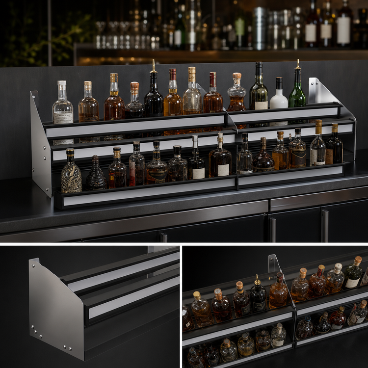 Product image #3 for Glastender DSR-65 Double Stainless Steel Speed Rail, 65 Inch