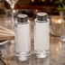 Thumbnail image #3 for Vintage Round Glass Salt & Pepper Shaker Set with Stainless Steel Tops, 2 oz.
