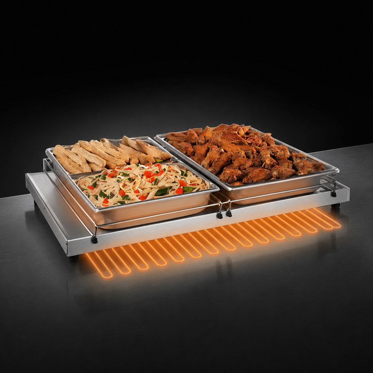 Product image #3 for Hatco Glo-Ray Freestanding Heated Shelf, 54 Inch W x 7-3/4 Inch D, Stainless Steel Top