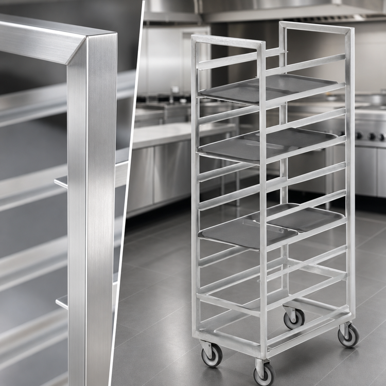Product image #3 for Channel Stainless Steel End-Load Cafeteria Tray Rack for 15 x 20 Trays, 18-Tray Capacity, 36-Inch High