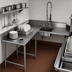 Thumbnail image #3 for Spec-Master 60-Inch Corner Soiled Dishtable with Pre-Rinse Sink, Left-Hand, 14/304 Stainless Steel, 8-Inch Backsplash