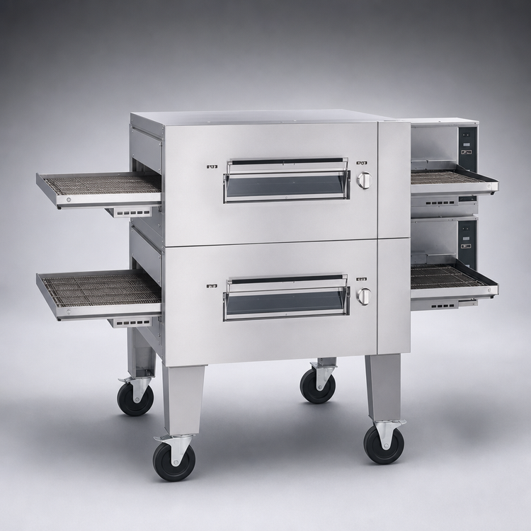 Product image #3 for Lincoln Impinger Low Profile 1600 Series Double-Deck Gas Conveyor Pizza Oven
