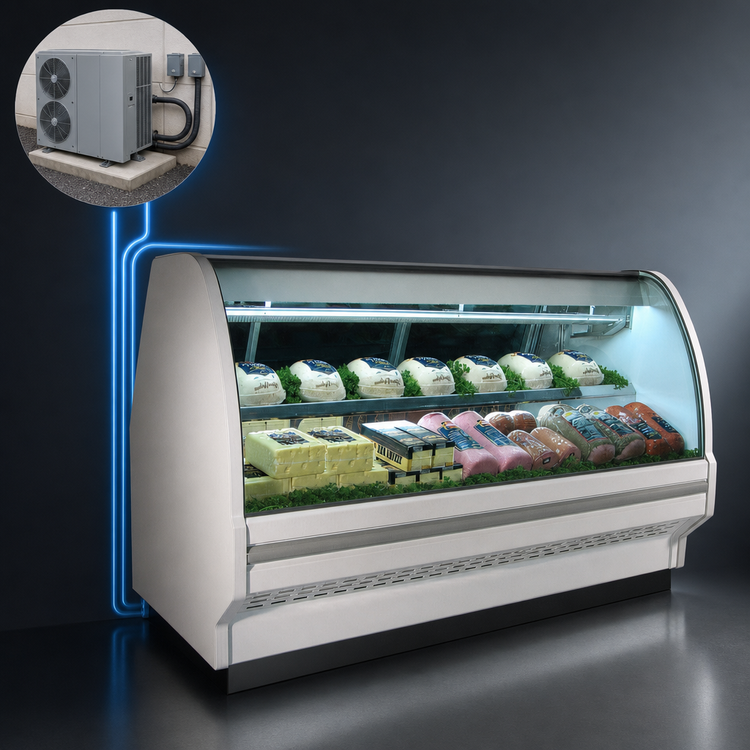 Product image #3 for 40E Series 99-1/2 Inch Remote Full-Service Curved Glass Deli Meat & Cheese Service Case with LED Lighting