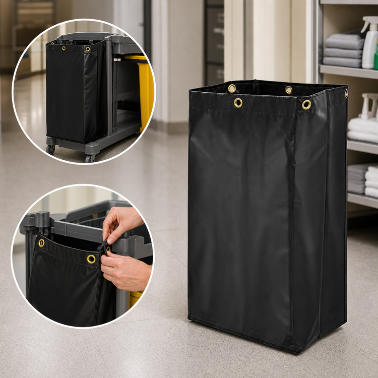 Product image #3 for Rubbermaid Commercial Products Executive Janitorial Cart Replacement Bag, 24-Gallon Black Vinyl Bag
