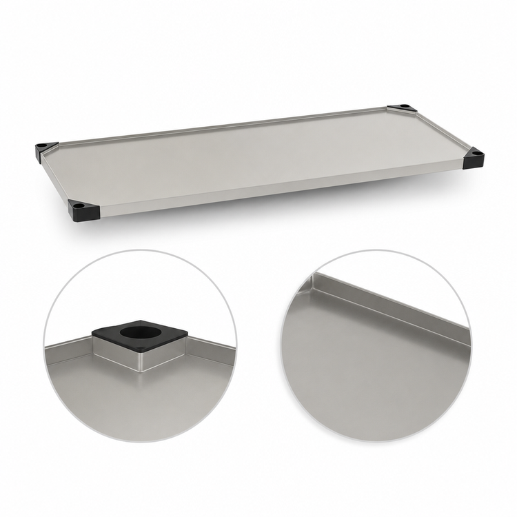 Product image #3 for Metro Super Erecta 48"W x 18"D Solid Flat Stainless Steel Shelf with Raised Ship's Edge