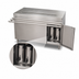 Thumbnail image #3 for BK Resources Stainless Steel Cashier-Serve Counter with Door-Side Urn Trough, Hinged Doors and Lock, 72 Inch x 30 Inch