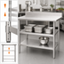 Thumbnail image #3 for Adjustable 18/430 Stainless Steel Work Table Undershelf, 48 x 30 Inches