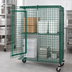 Thumbnail image #3 for Quantum Stationary Wire Security Cage with Doors and Panels, Green Epoxy, 60W x 18D x 63H