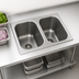 Thumbnail image #3 for Eagle Group Two-Compartment Self-Rimming Drop-In Sink with No Deck, 24 x 24 x 13-1/2-Inch Bowls, 18/304 Stainless Steel