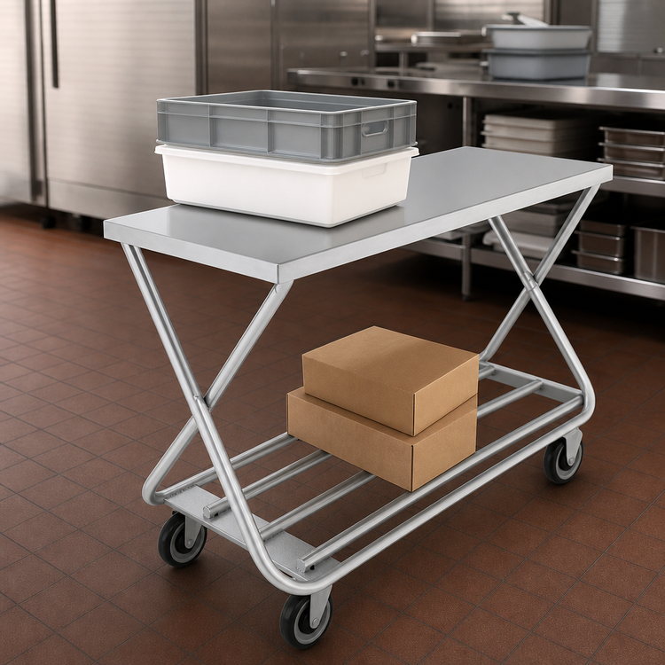 Product image #3 for Channel Manufacturing Stocking / Marking Truck with Polished Deck, Galvanized Tubular Bottom, 20 x 46 x 32 Inches, 5-Inch Swivel Casters