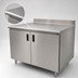 Thumbnail image #3 for Advance Tabco Special Value Economy Enclosed Work Table with Cabinet Base, Sliding Doors, 304 Stainless Steel Top, 84 x 30 Inches