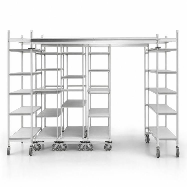 Product image #3 for MetroMax Q Top-Track Stationary End Unit Kit, 24-Inch Wide, Epoxy-Coated Steel Posts