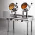 Thumbnail image #3 for Groen MS4371 Direct Steam Kettle Cabinet Assembly with Two 20-Quart Hand-Tilt Kettles on 40-Inch Stainless Steel Table Base