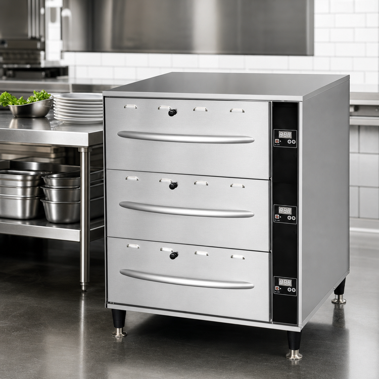Product image #3 for Serv-Ware 3-Drawer Electric Drawer Warmer with LED Digital Controls
