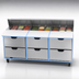 Thumbnail image #4 for Beverage-Air 72-Inch Three-Section Sandwich Prep Table with 6 Drawers and 18-Pan Top