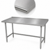 Thumbnail image #3 for Advance Tabco 72 Inch x 36 Inch 16-Gauge 430 Stainless Steel Top Work Table with Galvanized Open Base and 1-1/2 Inch Rear Up-Turn