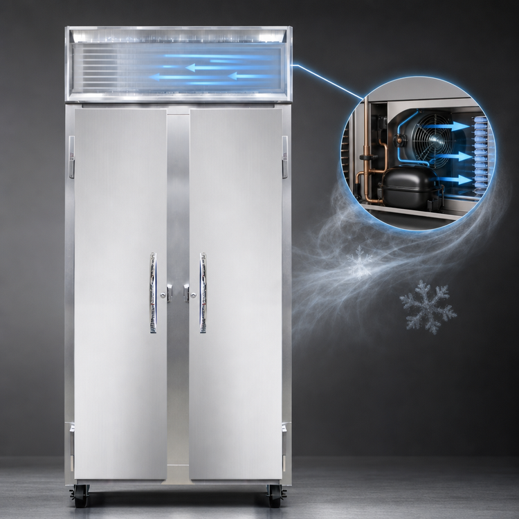 Product image #3 for Continental Refrigerator Slim Line 2FSENSA Two-Section Reach-In Freezer with Stainless Steel Exterior
