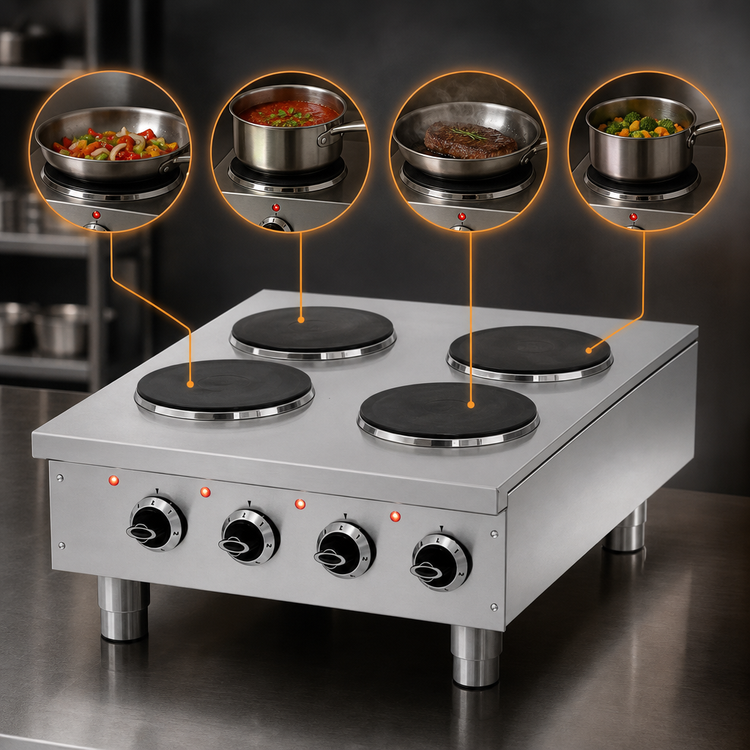 Product image #3 for BakeMax 4-Burner Electric Countertop Hot Plate