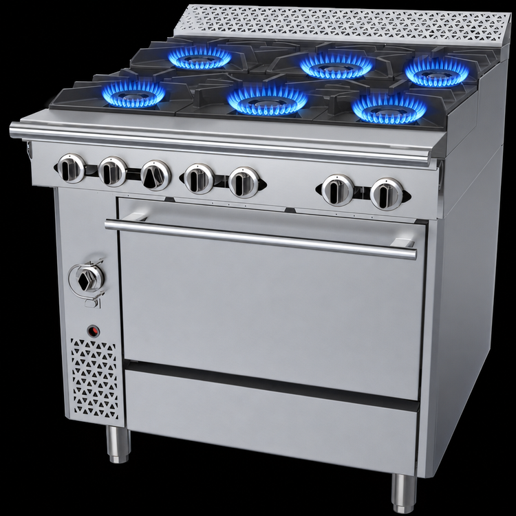 Product image #3 for Garland Cuisine Series 36-Inch Heavy Duty Step-Up Gas Range with 6 Open Burners and Convection Oven