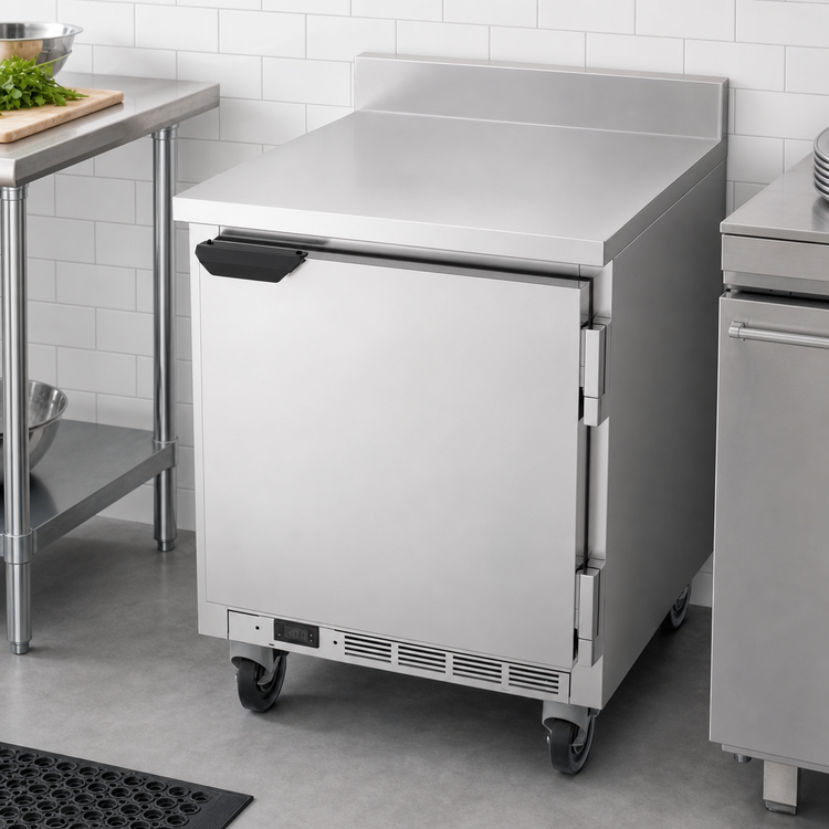 Product image #3 for Beverage-Air WTF27HC-FIP 27-Inch One-Section Worktop Freezer with Solid Door and 4-Inch Backsplash
