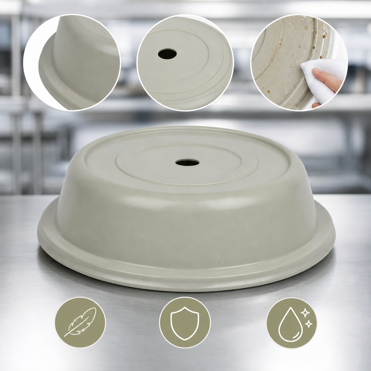 Product image #4 for Cambro Versa Camcover Round Fiberglass Plate Cover, 10-3/4 Inch Inside Diameter, Antique Parchment