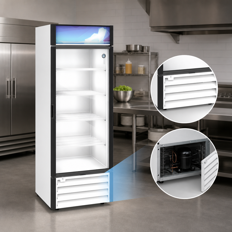 Product image #3 for 26 Cu. Ft. White Glass Door Reach-In Merchandiser, One Section, Bottom-Mount Self-Contained