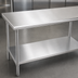 Thumbnail image #3 for Advance Tabco 108-Inch W x 36-Inch D Flat Top Work Table with Adjustable Undershelf, 430 Stainless Top, Galvanized Base