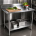 Thumbnail image #3 for John Boos Stallion 30 Inch x 24 Inch 14 Gauge Stainless Steel Work Table with 5 Inch Backsplash and Adjustable Undershelf