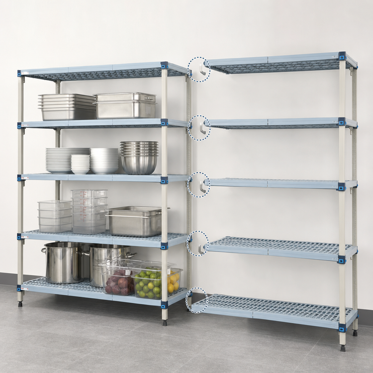 Product image #3 for MetroMax Q 4-Shelf Add-On Polymer/Wire Shelving Unit, 30"W x 18"D x 63"H