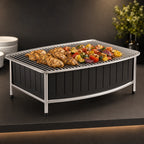 Thumbnail image #3 for Vollrath 4667575 Large Contoured Buffet Station with Wire Grill, Black, 21 x 16 x 7.5 Inches