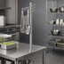 Thumbnail image #3 for John Boos 48-Inch Table-Mount Stainless Steel Utensil Rack with 5 Rod Hangers
