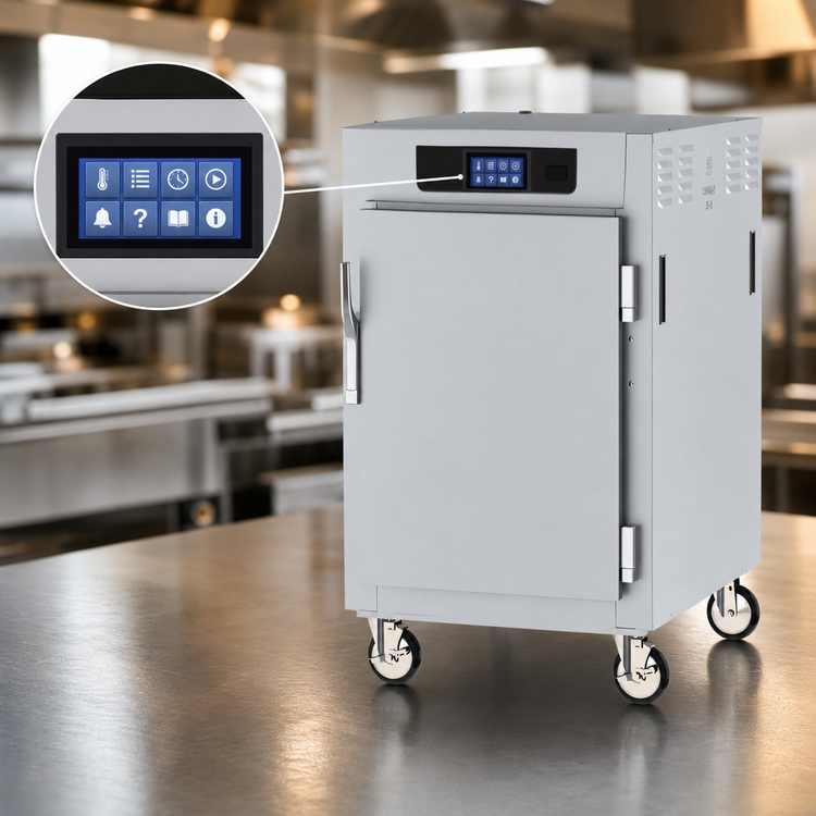 Product image #3 for Metro C5 8 Series Half-Height Mobile Controlled Temperature Heated Holding Cabinet with Solid Doors, Lip-Load Slides, 8 Full-Size Sheet Pan Capacity