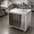 Thumbnail image #3 for Advance Tabco 48 Inch x 30 Inch Work Table with Open Front Cabinet Base and 304 Stainless Steel Top