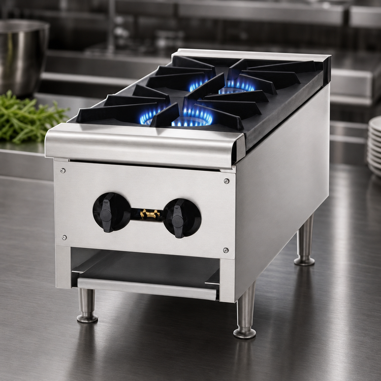 Product image #3 for Wells 12-Inch Countertop Natural Gas Hot Plate with 2 Burners