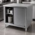 Thumbnail image #3 for Stainless Steel Cabinet Base Work Table with Sliding Doors, 36 x 30 x 36 Inches