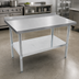 Thumbnail image #3 for John Boos Stallion Economy Stainless Steel Top Work Table, 72 x 24 Inches, Galvanized Base, Adjustable Undershelf