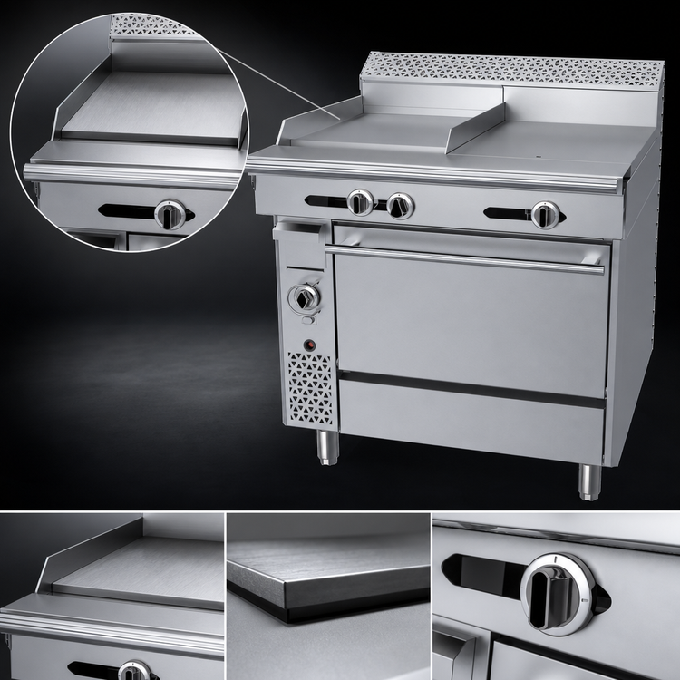 Product image #3 for Garland Cuisine Series Heavy Duty 36-Inch Natural Gas Combination Top Range with Thermostatic Griddle, Hot Top, and Convection Oven