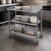 Thumbnail image #3 for Turbo Air 15 x 24-Inch 3-Shelf Stainless Steel Bus Cart with Push/Pull Handle and 4-Inch Rubber Casters