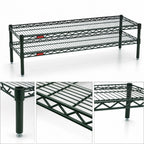 Thumbnail image #3 for Eagle Group QuadTruss HDFCM1448VG 2-Tier Front Case Merchandise Wire Shelving Unit, 48 x 14 x 14 Inches, Green Epoxy