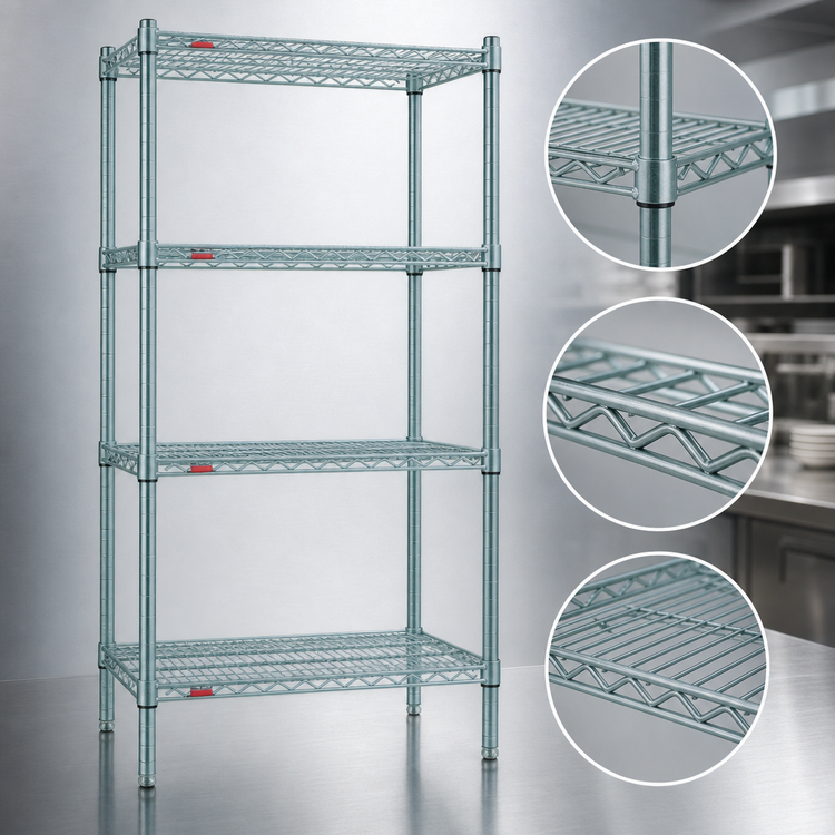 Product image #3 for Eagle Group Valu-Gard 4-Tier 24"W x 24"D x 63"H Stationary Starter Wire Shelving Unit