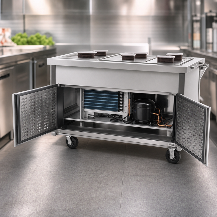 Product image #3 for Director's Choice DCS4-CFURN 64" Refrigerated Cold Pan Unit with 4-Pan Capacity