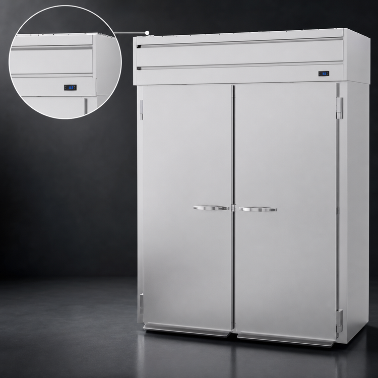 Product image #3 for Beverage-Air P-Series 2-Section Roll-In Refrigerator, Top-Mount Self-Contained, 70.84 Cu. Ft., Solid Doors